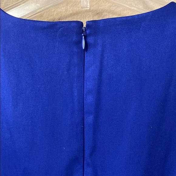 CALVIN KLEIN Women's Blue a-line sleeveless DRESS with pinstripe trim Size 10 - Picture 11 of 11